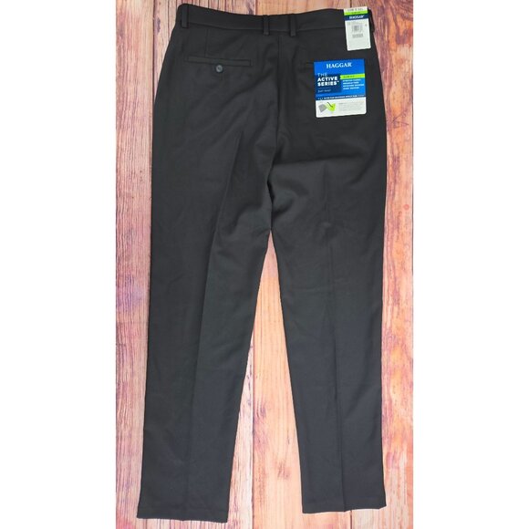 Haggar Mens The Active Series Slim Fit Suit Pant 33W X 32L Stretch Herringbone - Picture 2 of 10